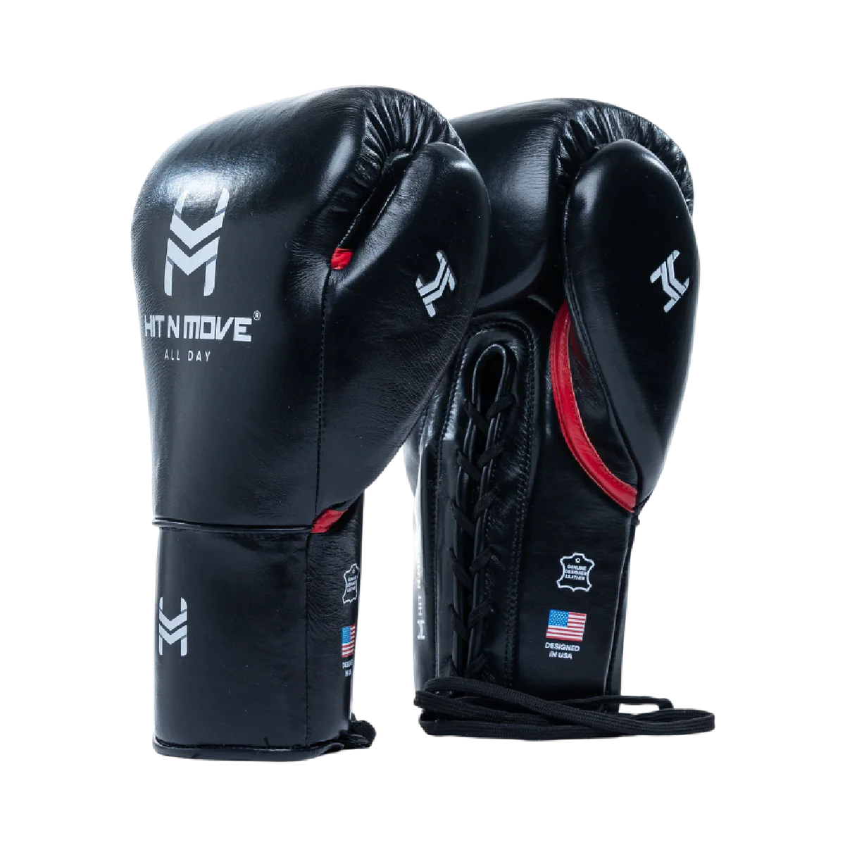 HIT N MOVE ALL DAY® Pro Agility Boxing Bag Gloves (Cordones)