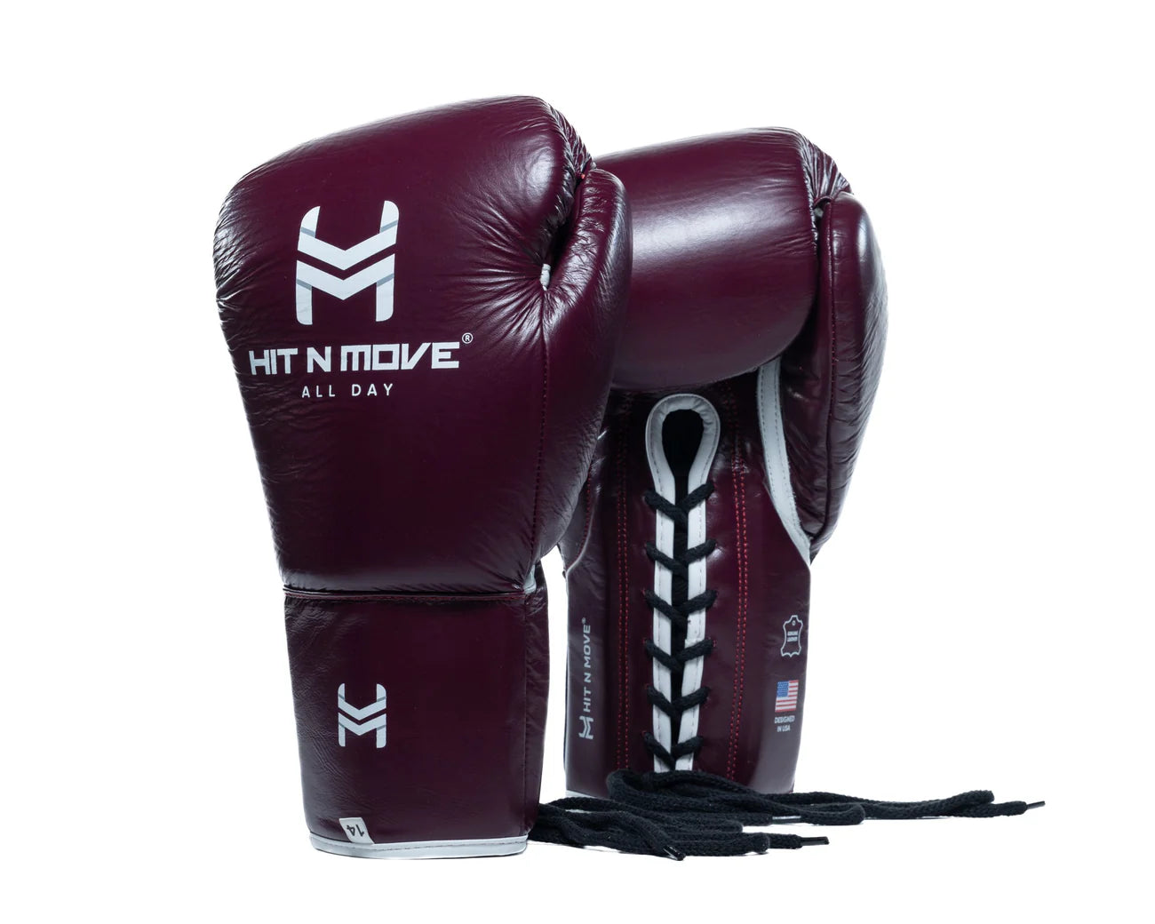 HIT N MOVE ALL DAY® Pro Agility Boxing Bag Gloves (Cordones)