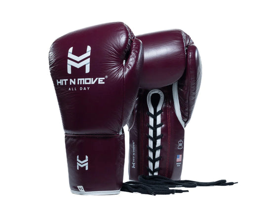 HIT N MOVE ALL DAY® Pro Agility Boxing Bag Gloves (Cordones)