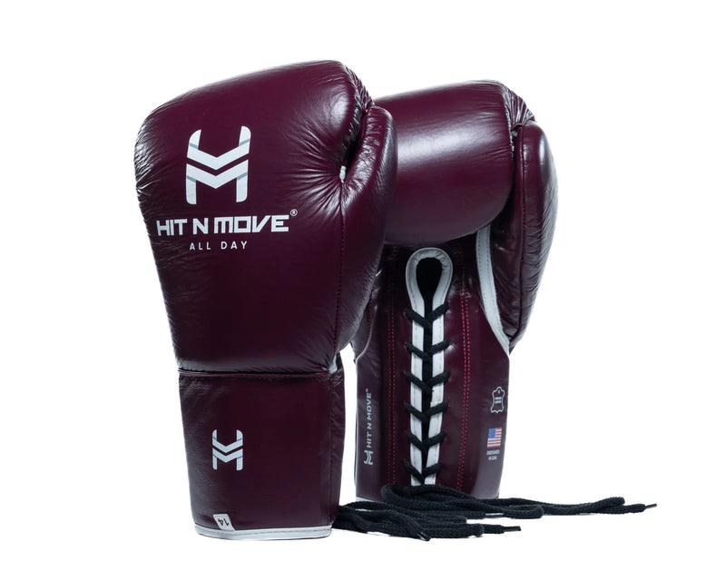 HIT N MOVE ALL DAY® Pro Agility Boxing Bag Gloves (Cordones)